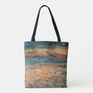 Zonsondergang op Zee door Pierre Renoir, Vintage F Tote Bag