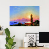 Zonsondergang op zee, fijn kunstwerk van Ivan Aiva Poster (Thuiskantoor)