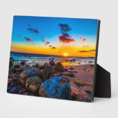 Zonsondergang op zee fotoplaat (Zijkant)