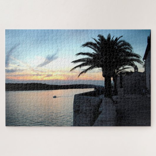 Zonsondergang op zee legpuzzel (Horizontaal)