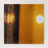Zonsondergang op zee legpuzzel (Horizontaal)