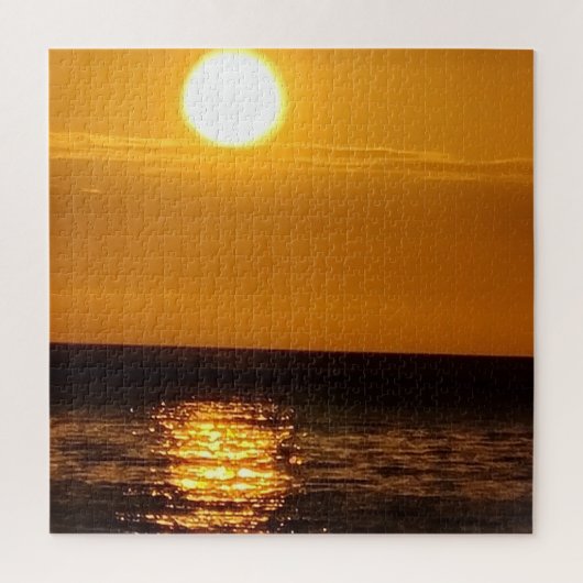 Zonsondergang op zee legpuzzel (Verticaal)