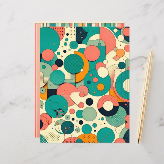 Zonsondergang op Zee Patterned Scrapbook Papier (Voorkant / Achterkant in situ)