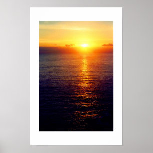 Zonsondergang op zee poster