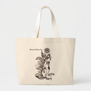 Zonsondergang, Opkomende Vreugde Mandala Boodschap Grote Tote Bag