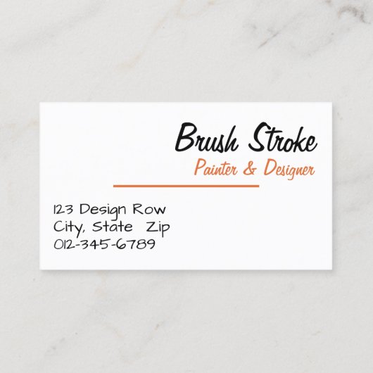 Zonsondergang Oranje Abstracte Waterverf Bezetting Visitekaartje (Achterkant)