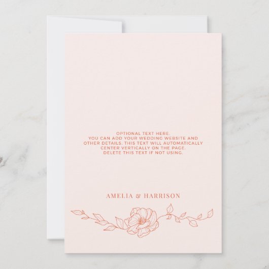 Zonsondergang Oranje Elegante Trouwdag Save The Date (Achterkant)