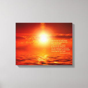 Zonsondergang Oranje Gouden Lucht & Zee Goud Inspi Canvas Afdruk