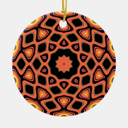 ZONSONDERGANG ORANJE KERAMISCH ORNAMENT (Voorkant)