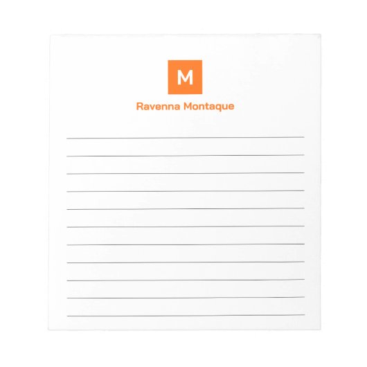 Zonsondergang Oranje Modern Gelijnd Chic Trendy Mo Notitieblok (Voorkant)