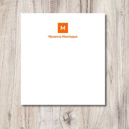 Zonsondergang Oranje Moderne Chic Trendy Monogram Notitieblok