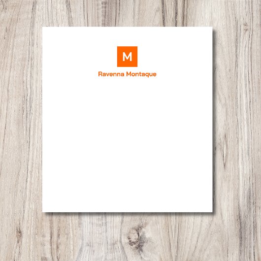 Zonsondergang Oranje Moderne Chic Trendy Monogram Notitieblok