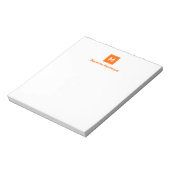 Zonsondergang Oranje Moderne Chic Trendy Monogram Notitieblok (Linkerzijde)