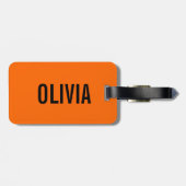 Zonsondergang Oranje Moderne Naam | Trendy minimal Bagagelabel (Achterkant horizontaal)