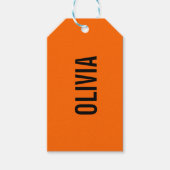Zonsondergang Oranje Moderne Naam | Trendy minimal Cadeaulabel (Voorkant)