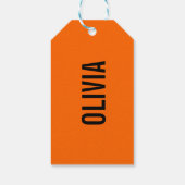 Zonsondergang Oranje Moderne Naam | Trendy minimal Cadeaulabel (Achterkant)