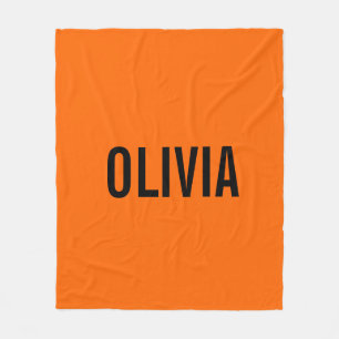 Zonsondergang Oranje Moderne Naam   Trendy minimal Fleece Deken