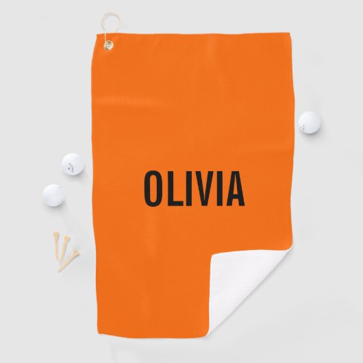 Zonsondergang Oranje Moderne Naam | Trendy minimal Golfhanddoek (Insitu)