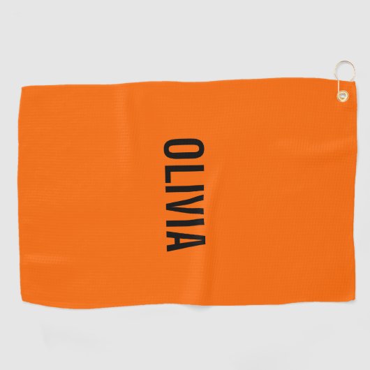 Zonsondergang Oranje Moderne Naam | Trendy minimal Golfhanddoek (Horizontaal)