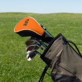 Zonsondergang Oranje Moderne Naam | Trendy minimal Golfheadcover (Insitu)