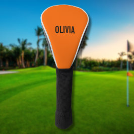 Zonsondergang Oranje Moderne Naam | Trendy minimal Golfheadcover