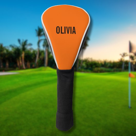 Zonsondergang Oranje Moderne Naam | Trendy minimal Golfheadcover