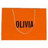 Zonsondergang Oranje Moderne Naam | Trendy minimal Groot Cadeauzakje (Achterkant)