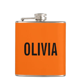 Zonsondergang Oranje Moderne Naam | Trendy minimal Heupfles