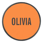 Zonsondergang Oranje Moderne Naam | Trendy minimal Hockey Puck (Voorkant)