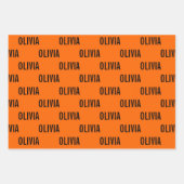 Zonsondergang Oranje Moderne Naam | Trendy minimal Inpakpapier Vel (Voorkant 3)