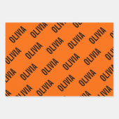 Zonsondergang Oranje Moderne Naam | Trendy minimal Inpakpapier Vel (Voorkant 2)