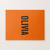 Zonsondergang Oranje Moderne Naam | Trendy minimal Legpuzzel (Horizontaal)