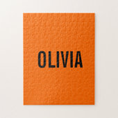 Zonsondergang Oranje Moderne Naam | Trendy minimal Legpuzzel (Verticaal)