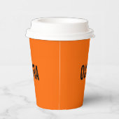 Zonsondergang Oranje Moderne Naam | Trendy minimal Papieren Bekers (Rechts)