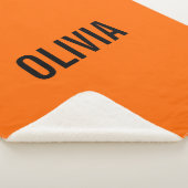Zonsondergang Oranje Moderne Naam | Trendy minimal Sherpa Deken (3/4)