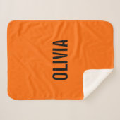 Zonsondergang Oranje Moderne Naam | Trendy minimal Sherpa Deken (Voorkant (horizontaal))