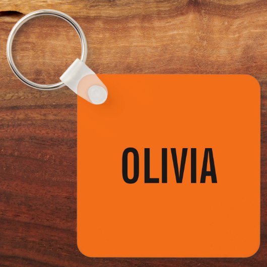 Zonsondergang Oranje Moderne Naam | Trendy minimal Sleutelhanger (Voorkant)