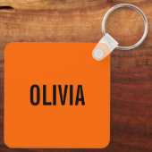 Zonsondergang Oranje Moderne Naam | Trendy minimal Sleutelhanger (Achterkant)