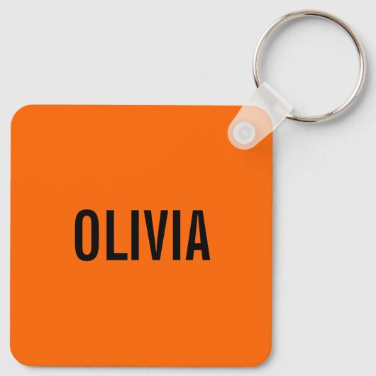 Zonsondergang Oranje Moderne Naam | Trendy minimal Sleutelhanger (Achterkant)