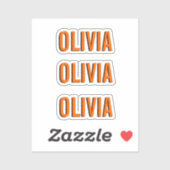 Zonsondergang Oranje Moderne Naam | Trendy minimal Sticker (Vel)