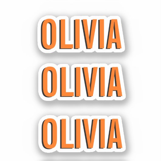 Zonsondergang Oranje Moderne Naam | Trendy minimal Sticker (Voorkant)