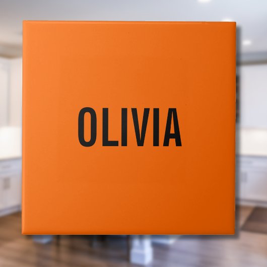 Zonsondergang Oranje Moderne Naam | Trendy minimal Tegeltje