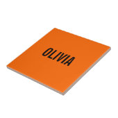 Zonsondergang Oranje Moderne Naam | Trendy minimal Tegeltje (Zijkant)