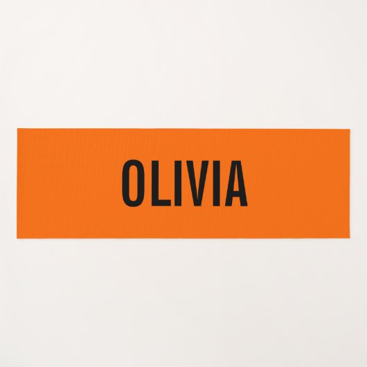 Zonsondergang Oranje Moderne Naam | Trendy minimal Yogamat (Voorkant (horizontaal))