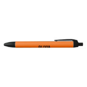 Zonsondergang Oranje Moderne Naam | Trendy minimal Zwarte Inkt Pen (Bovenkant)