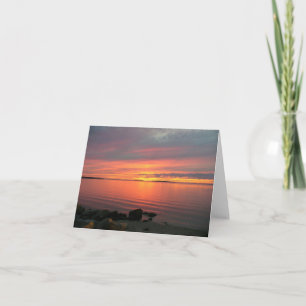 Zonsondergang over Baai Noyac Bedankkaart
