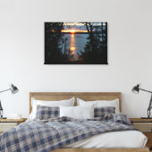 Zonsondergang over Bos Lake Wrapped Canvas Art Afdruk (Insitu (Slaapkamer))
