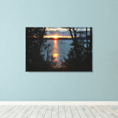 Zonsondergang over Bos Lake Wrapped Canvas Art Afdruk (Insitu (Houten vloer))