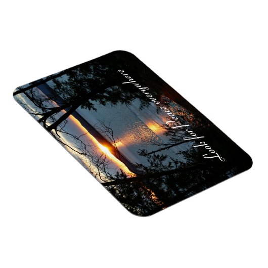 Zonsondergang over bos meer flexibele magneet (Rechterzijde)