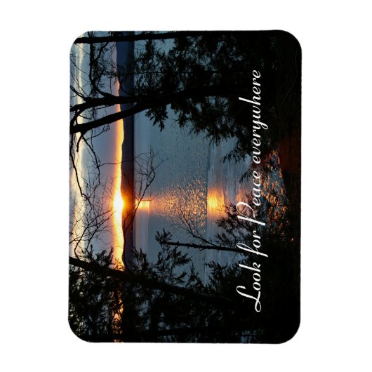Zonsondergang over bos meer flexibele magneet (Verticaal)